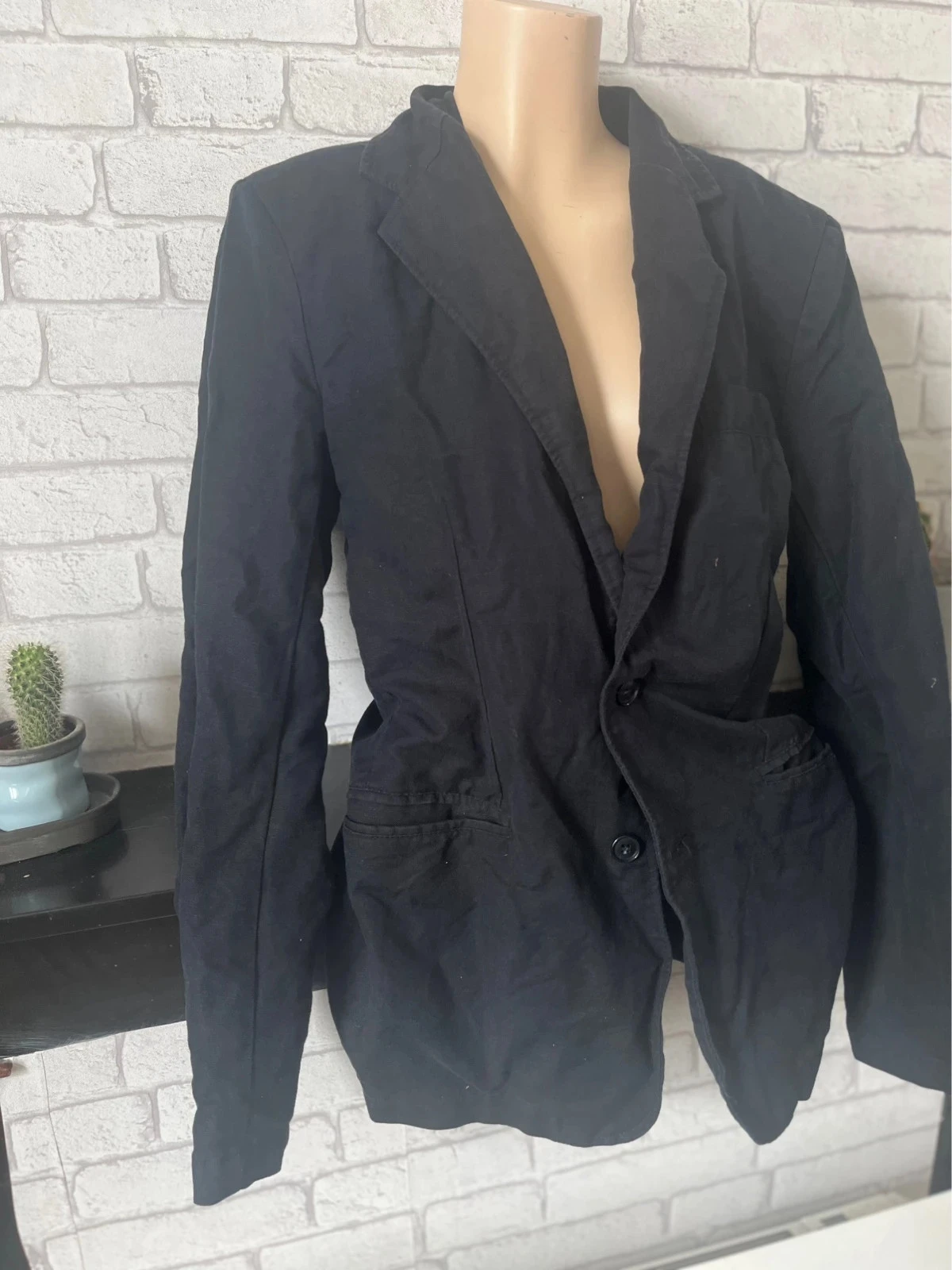 Herenblazer Owk – Zwart – Maat 48 – Linnen & Katoen – Casual Chic stijl – photo 3